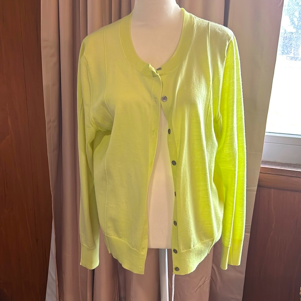 Banana Republic light lime merino wool cardigan